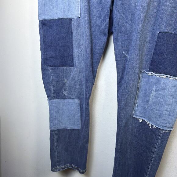 Melissa McCarthy Seven 7 Women's 20 Slimming Girlfriend Patch Denim Jeans 80's - Picture 4 of 14